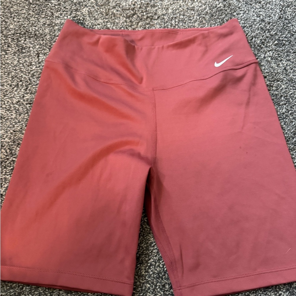 Nike Red Bike Shorts High-Rise Stretch